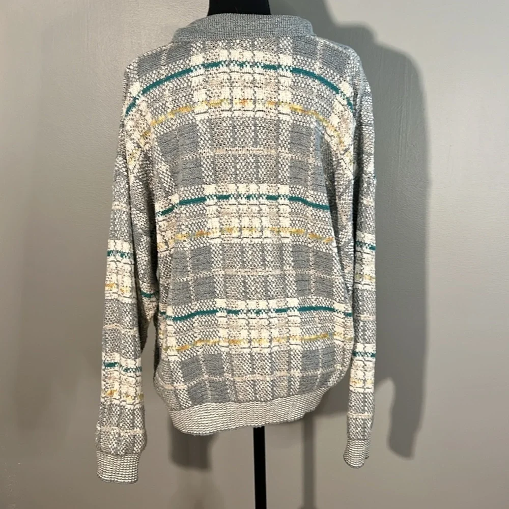 CONTE di MILANO Vintage Multicolor Quarter Zip Sweater - Picture 3 of 4
